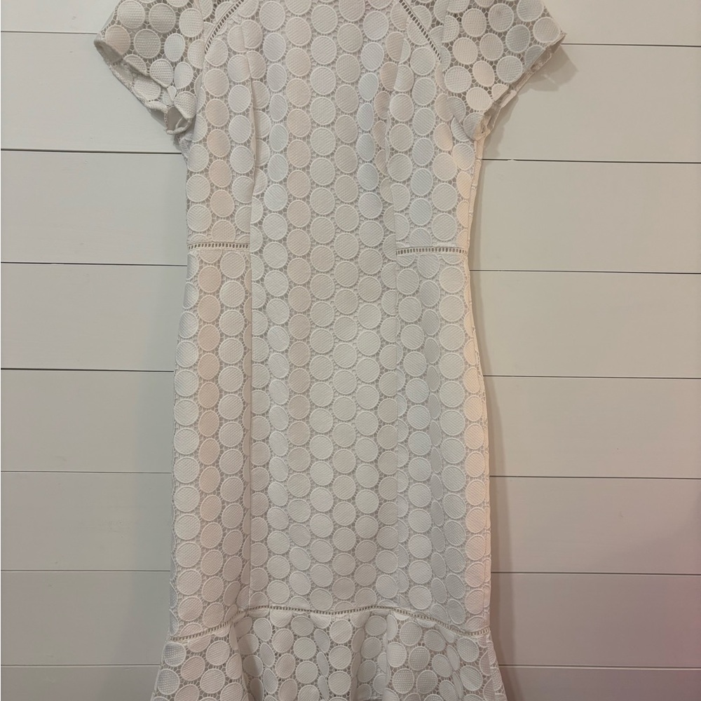 Lilly Pulitzer White Ruffled Sheath Midi Dress
